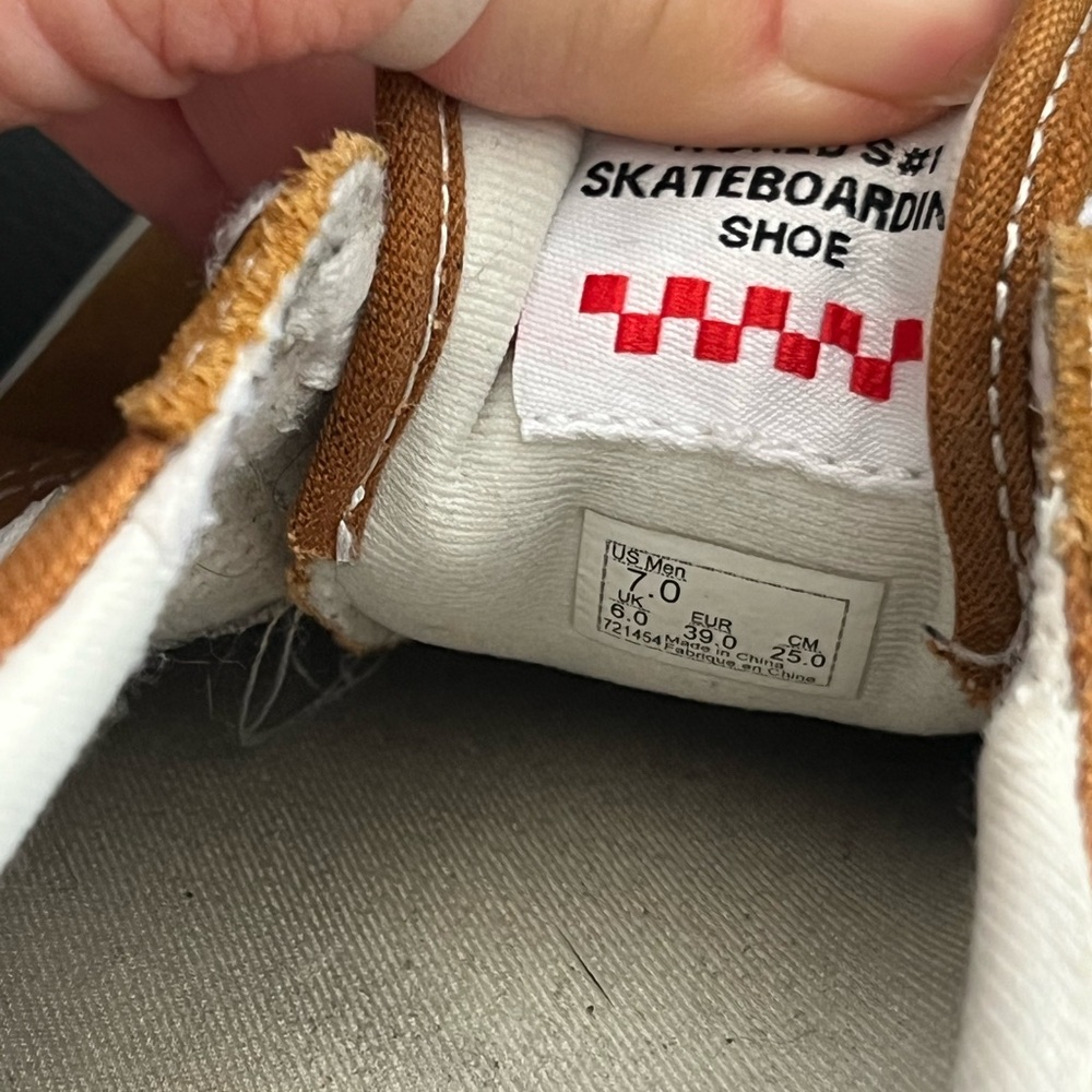 Vans Men's Tan and White Sneakers - Picture 3 of 6